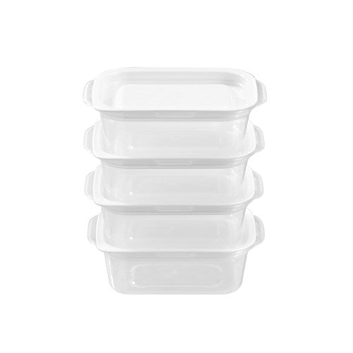Reusable Snack Containers Rectangle 4 Pack 180mls