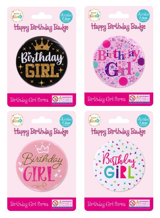 Happy Birthday Badge - Girl Series