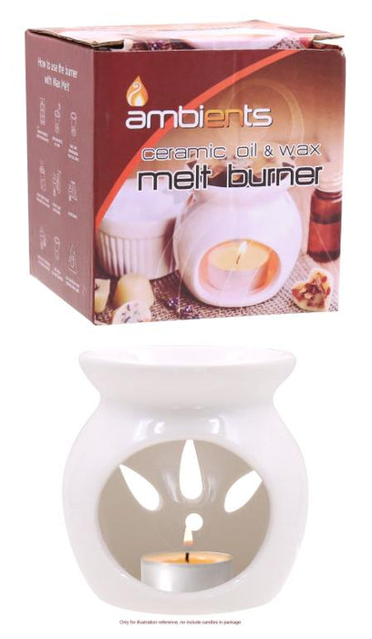 Ceramic White Little Wax & Oil Burner - Assorted Designs 9cm x 8cm