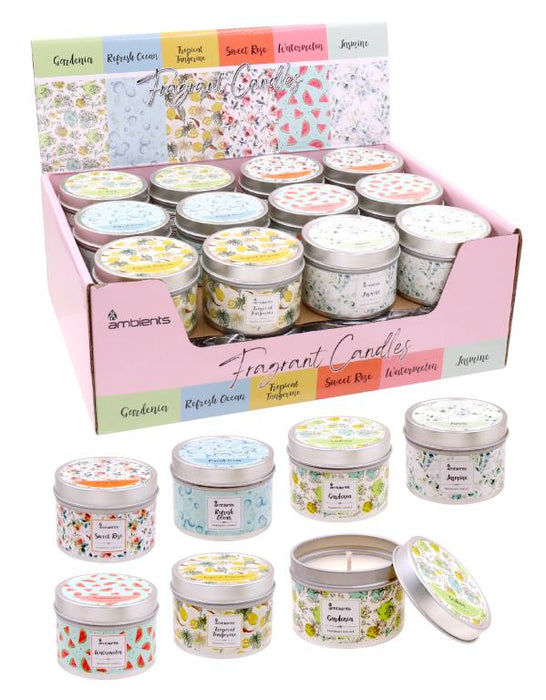 Scented Candle In Decorative Tin
