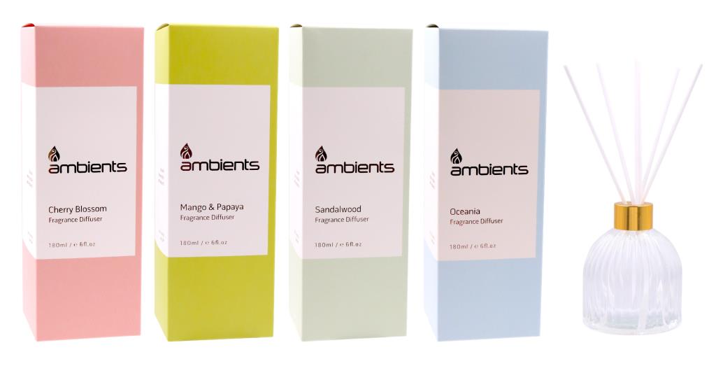 Ambient Luxe Reed Diffuser 180ml - Assorted Scents