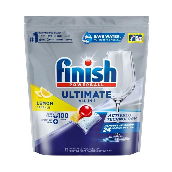 Finish Bulk 100 Powerball All-in-One Dishwashing Tabs Lemon Sparkle