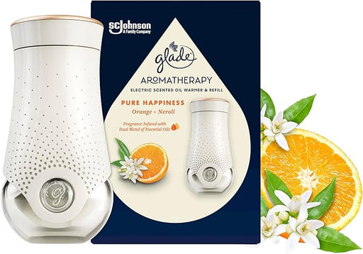 Glade Aromatherapy Electric Scented Oil Warmer with Refill, Infused with Essential Oils, Orange and Neroli
