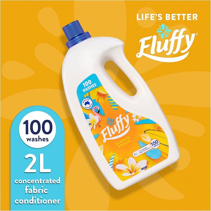 Fluffy Fabric Softener 2 Litre Concentrated Summer Breeze