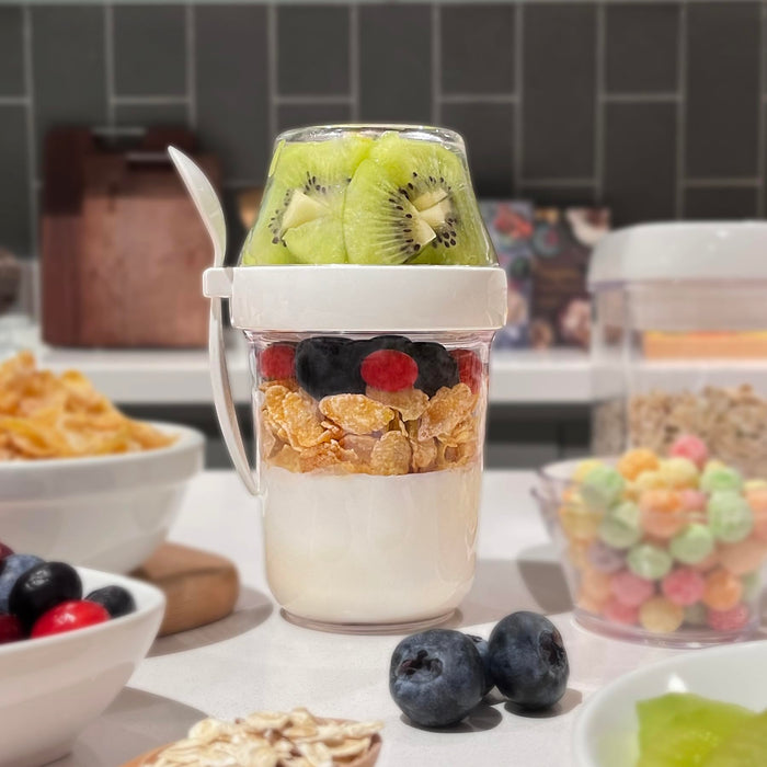 Re-Usable Yoghurt Cup With Spoon - Red Series