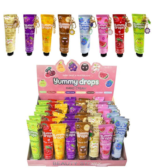 Yummy Drops Scented Hand Cream With Key Chain + Key Ring