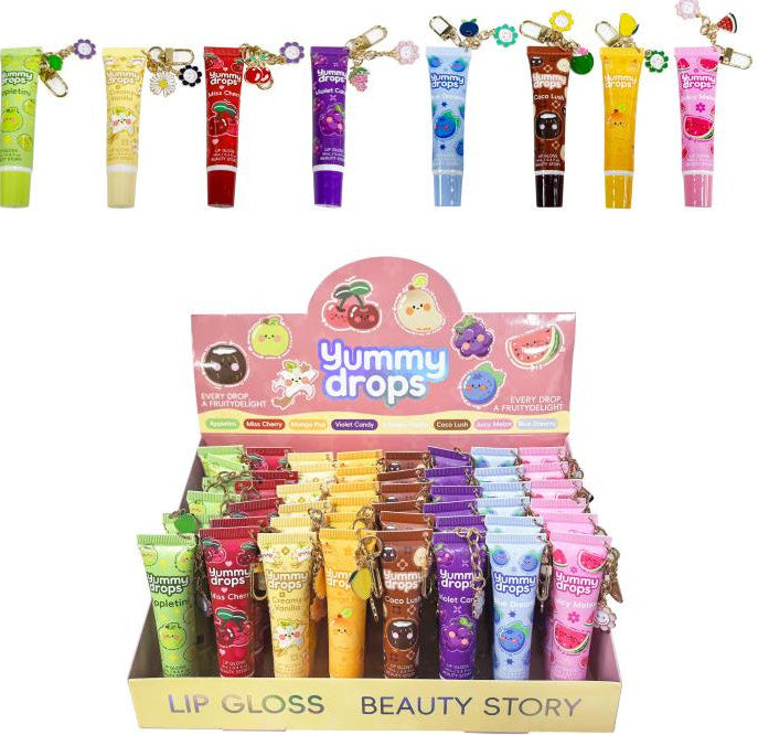 Yummy Drops Lip Balm With Matching Key Chain + Key Ring