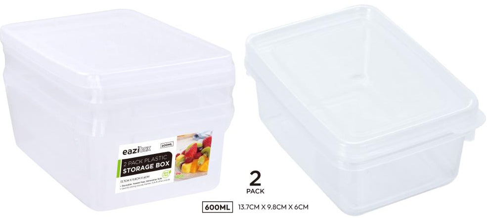 Twin Pack Containers With Lids 600ml