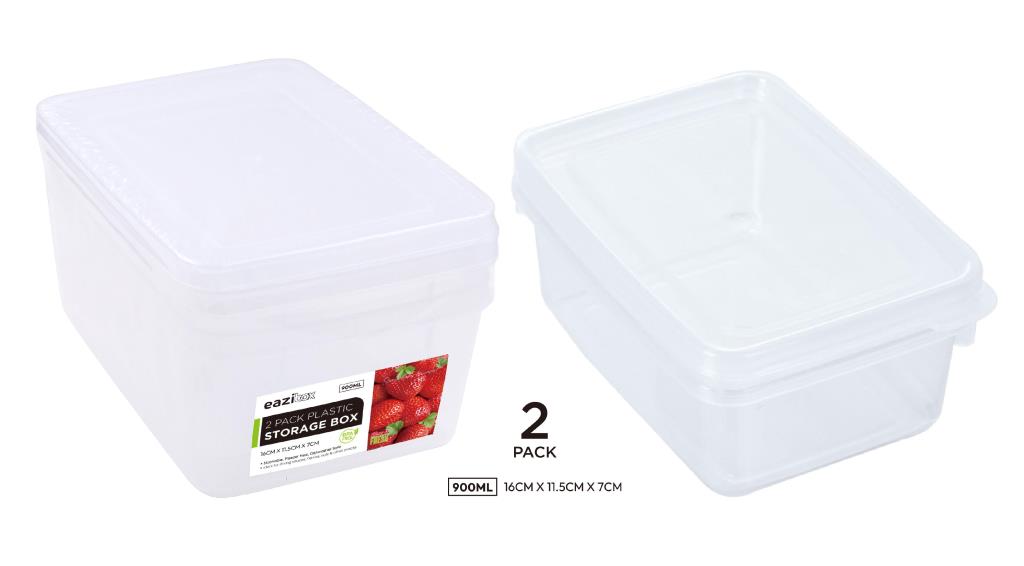Twin Pack Containers With Lids 900ml