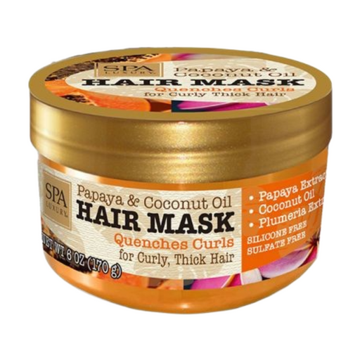 Spa Luxury Hair Mask - For Curly Thick Hair - Papaya & Coconut Oil 170g