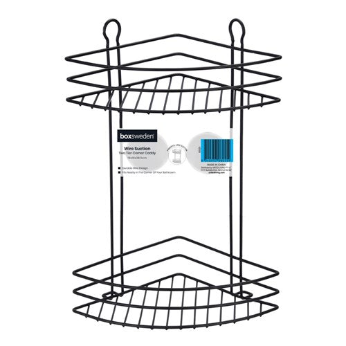 Wire Suction Two Tier Corner Shower Caddy