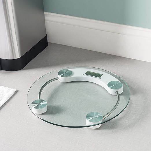 Bathroom Digital Scale Round Glass 33cm