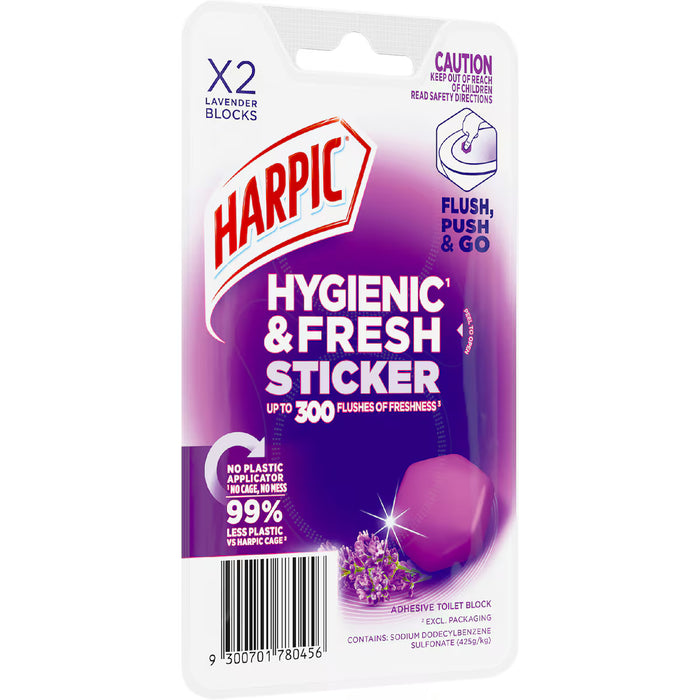 Harpic Hygienic & Fresh Sticker Adhesive Toilet Block 2 PACK