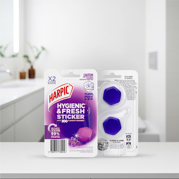 Harpic Hygienic & Fresh Sticker Adhesive Toilet Block 2 PACK