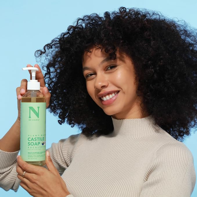 Dr. Natural Castile Liquid Soap - Multi-Use Body Wash, Shampoo and Face Wash - Hydrating Body Soap for Skin, Hair, Pets and Home - Eucalyptus - 473 ml