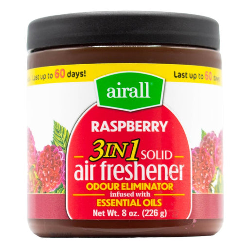 Airall Air Freshener Solid 3 in 1 Odour Eliminator Essentail oils - Raspberry 226g