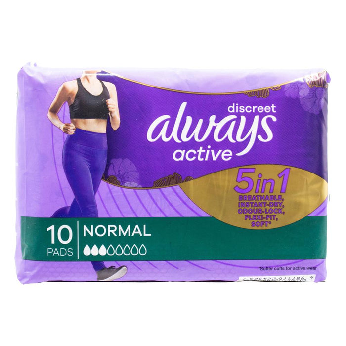 Always Discreet Pads 5 in 1 Breathable Instant Dry Lock 10PK