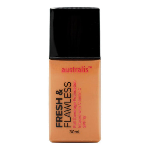 Australis 30ml Fresh & Flawless Full Coverage Foundation Caramel (NON CARDED)