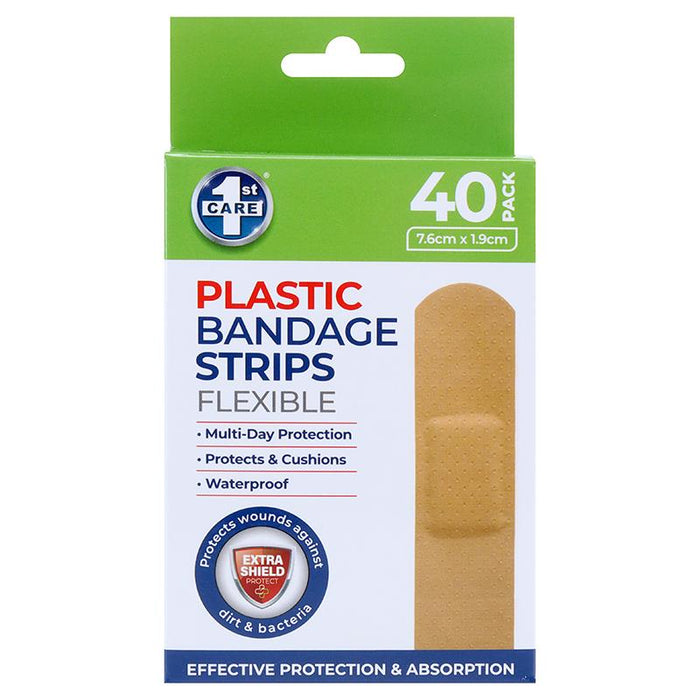 Bandaids Plastic Waterproof Flexible 40PK