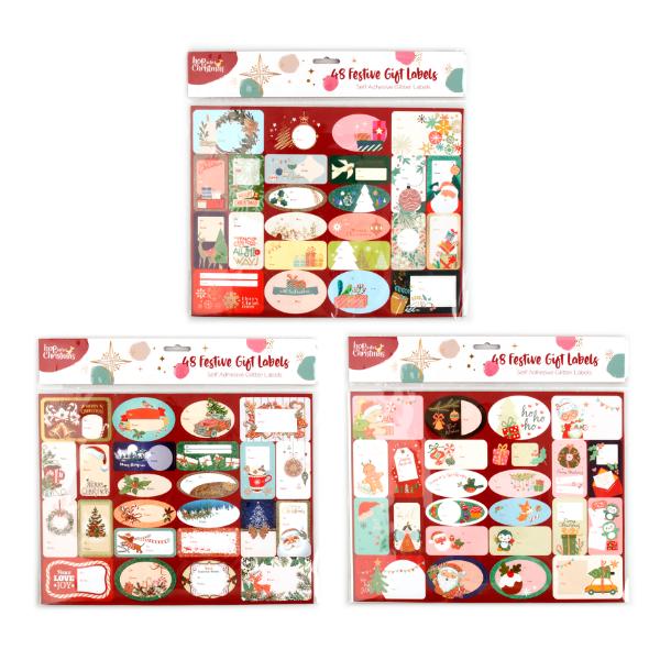 Christmas Festive Gift Labels 48PK
