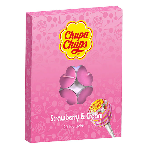 Chupa Chups Tealight Candle 20pk - Strawberry & Cream