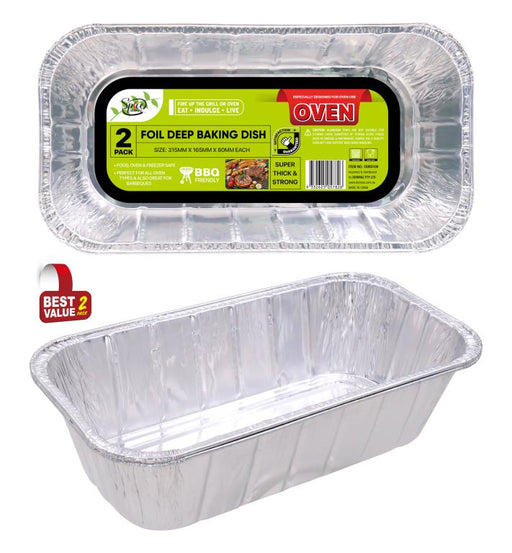 Deep Dish Foil Baking Tray 2 PK