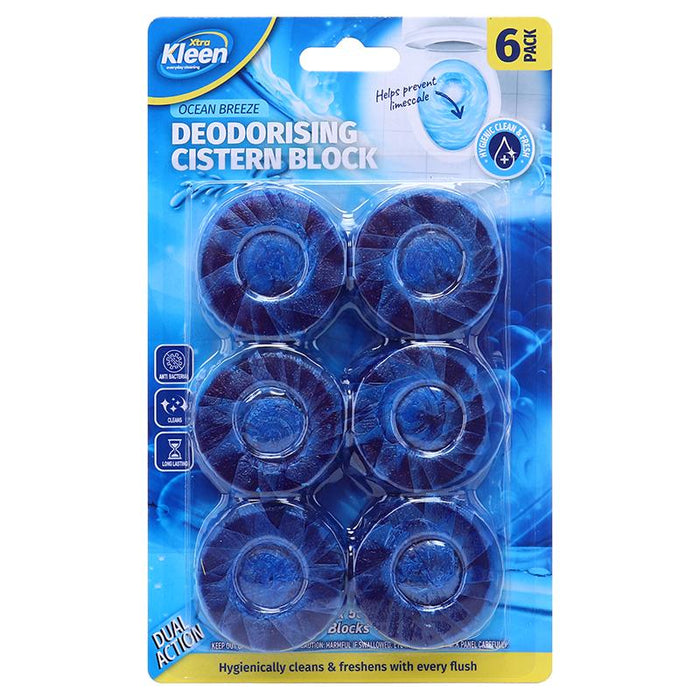 Deodorising In Cistern Blue Blocks - Ocean Breeze 6PK