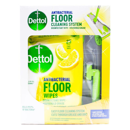 Dettol Antibacterial Floor Mop System & 25 Floor Wipes