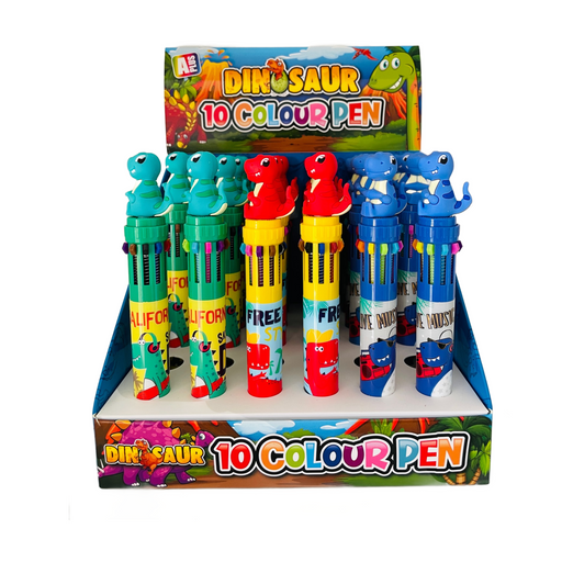 Dinosaur 10 Colour Click Pen - Assorted