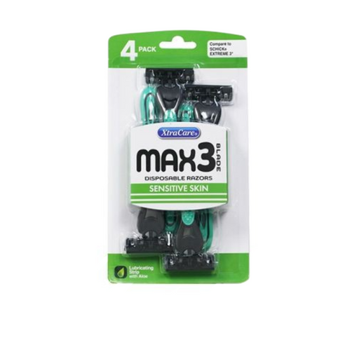 Disposable 3 Blade Razors 4PK - Sensitive Skin