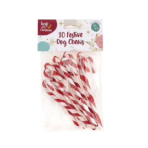 Dog Christmas Chew Candy Canes 10PK