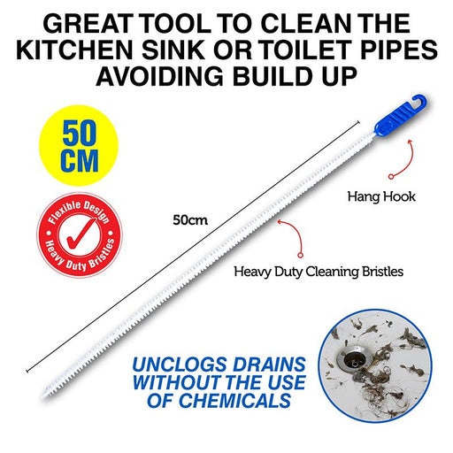 Drain Cleaning Brush 2 Pack 50cm