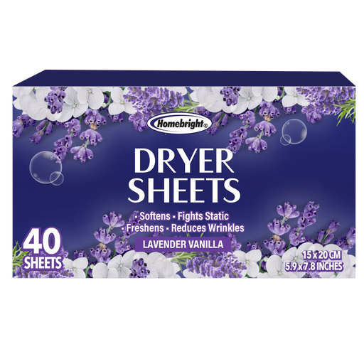 Fabric Softener Dryer Sheets - Vanilla Lavender - 40 Sheets