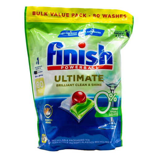 Finish Bulk 80PK Dishwasher Tablets Powerball Ultimate Brilliant Clean & Shine