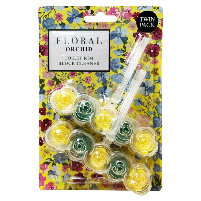 Floral Twin Pack Toilet Rim Block Cleaner Orchid