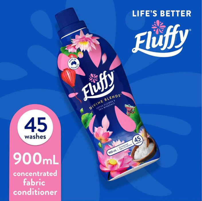 Fluffy 900ml Fabric Softener Divine Blends Lotus Flower