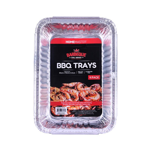 Foil BBQ Trays 22cm x 16cm x 5.5cm 4pk
