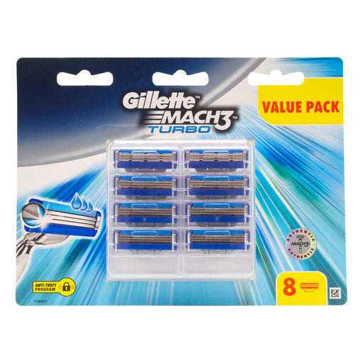 Gillette Mach 3 Turbo Razors Value 8 Pk