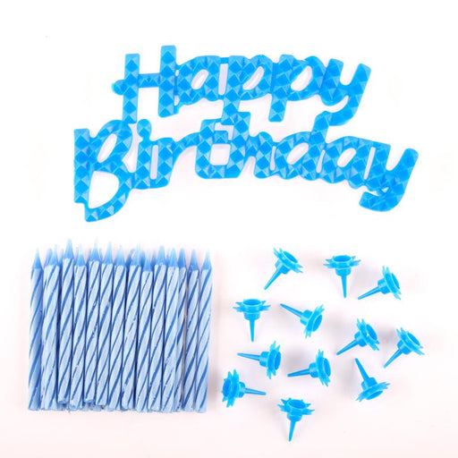 Happy Birthday Candle Set - Blue
