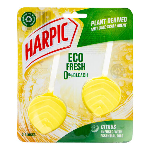 Harpic PK2 Toilet Blocks Eco Fresh Citrus infused With Essential oils