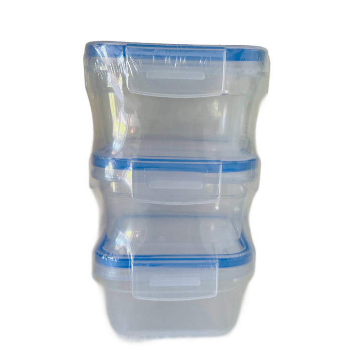 Square Mini 3 Pk Clip Lock Containers