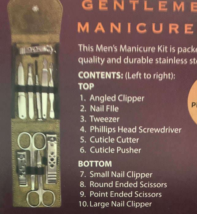 Gentlemen's Manicure Set 10PCE
