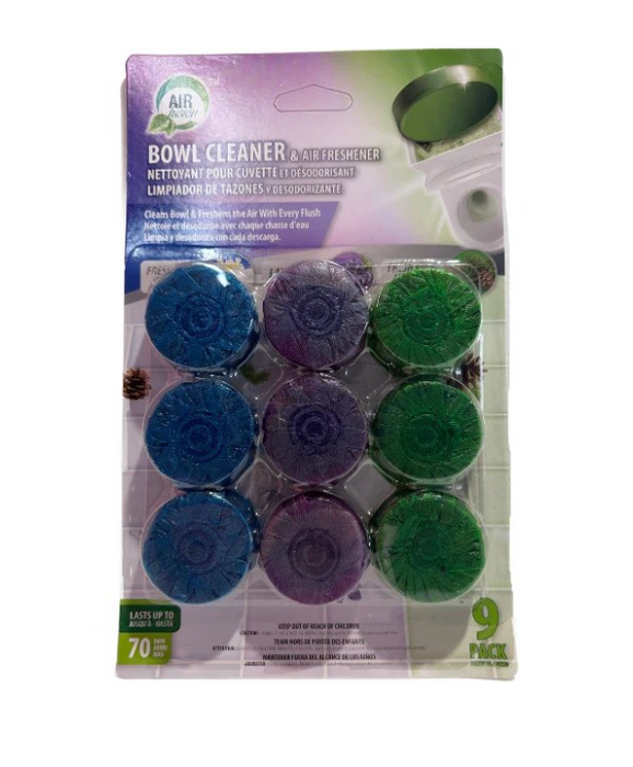 Air Fusion In Cistern Toilet Bowl Cleaner 9 Pack Mixed Scents