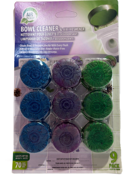 Air Fusion In Cistern Toilet Bowl Cleaner 9 Pack Mixed Scents