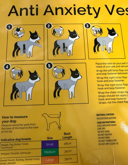 Dog Anti Anxiety Vest - Large