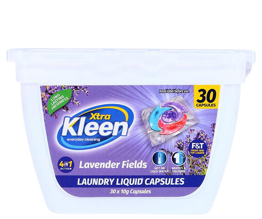 Laundry Liquid Caps With Fabric Softener Beads Bulk 30 PK - Lavender Fields