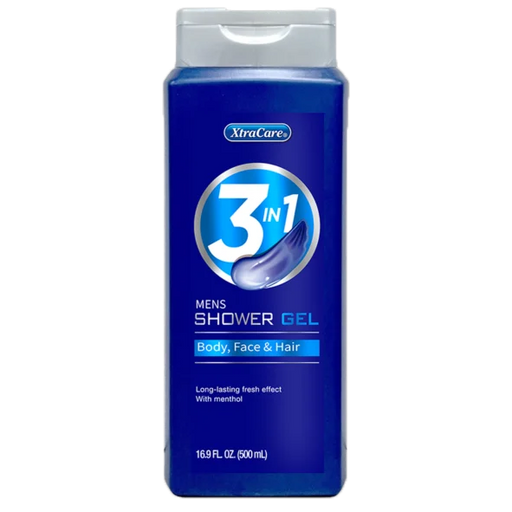 Mens 3 in 1 Shower Gel 500ml - Body Face Hair