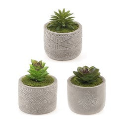 Mini Artificial Plant With Cement Pot