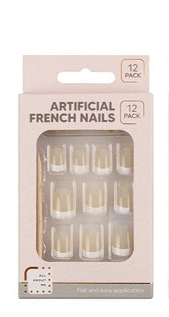 Nails French Manicure Press On 12PK
