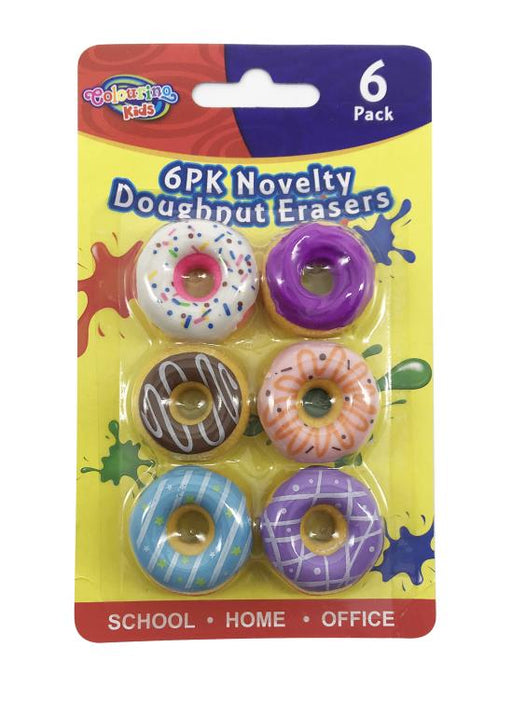 Novelty Donut Erasers 6PK
